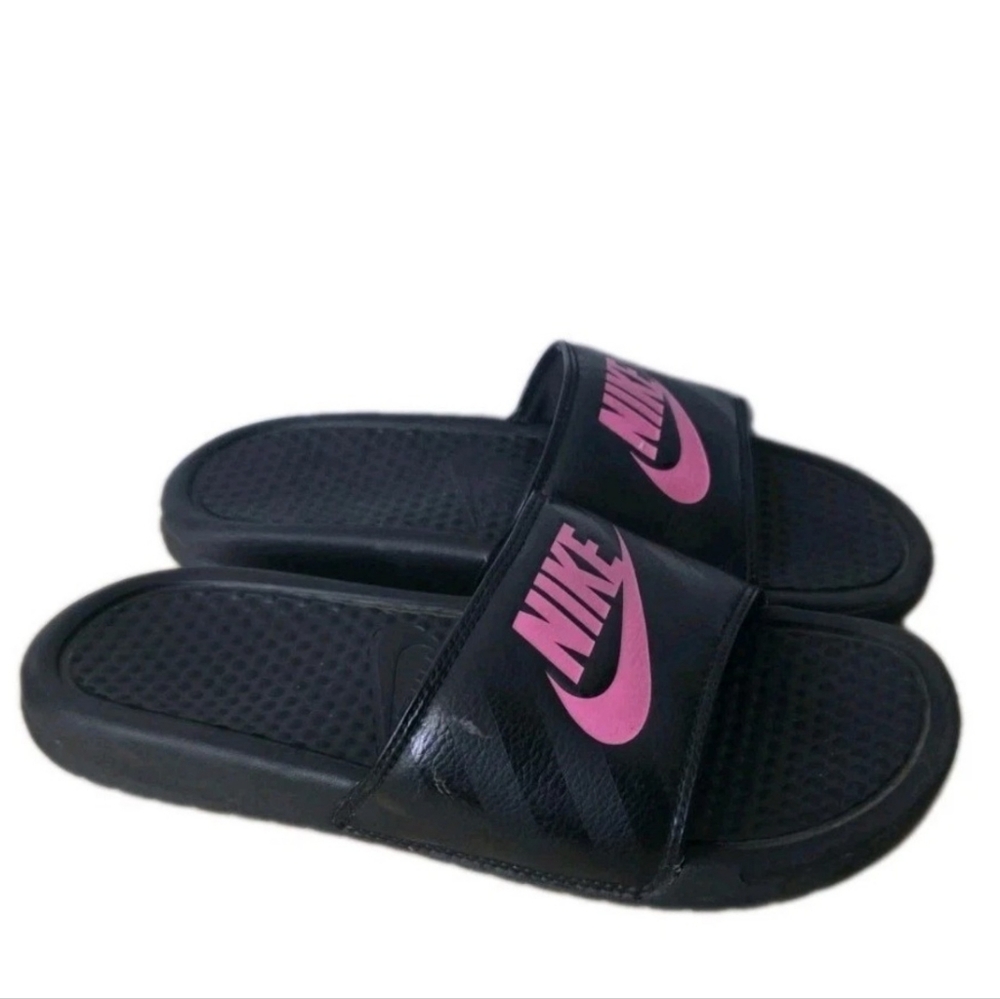 Nike Benassi JDI Size 8 Women's Slides Sandals Black Pink